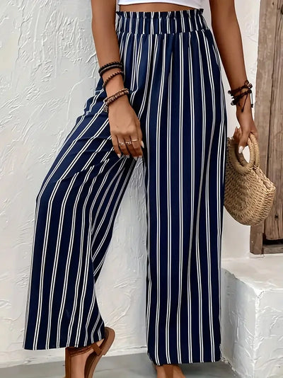 Abby | Pantalon à rayures élégant avec des jambes larges