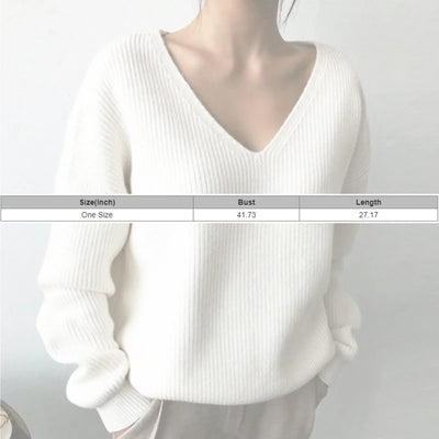 Ariane - Pull Oversize À Manches Longues Et Col En V Profond