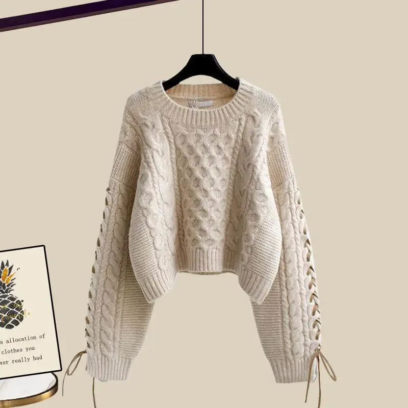 Juliette – Ensemble Deux Pièces Pour Femmes Avec Pull Et Pantalon Large, Chaud Et Confortable
