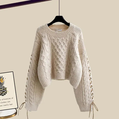 Juliette – Ensemble Deux Pièces Pour Femmes Avec Pull Et Pantalon Large, Chaud Et Confortable