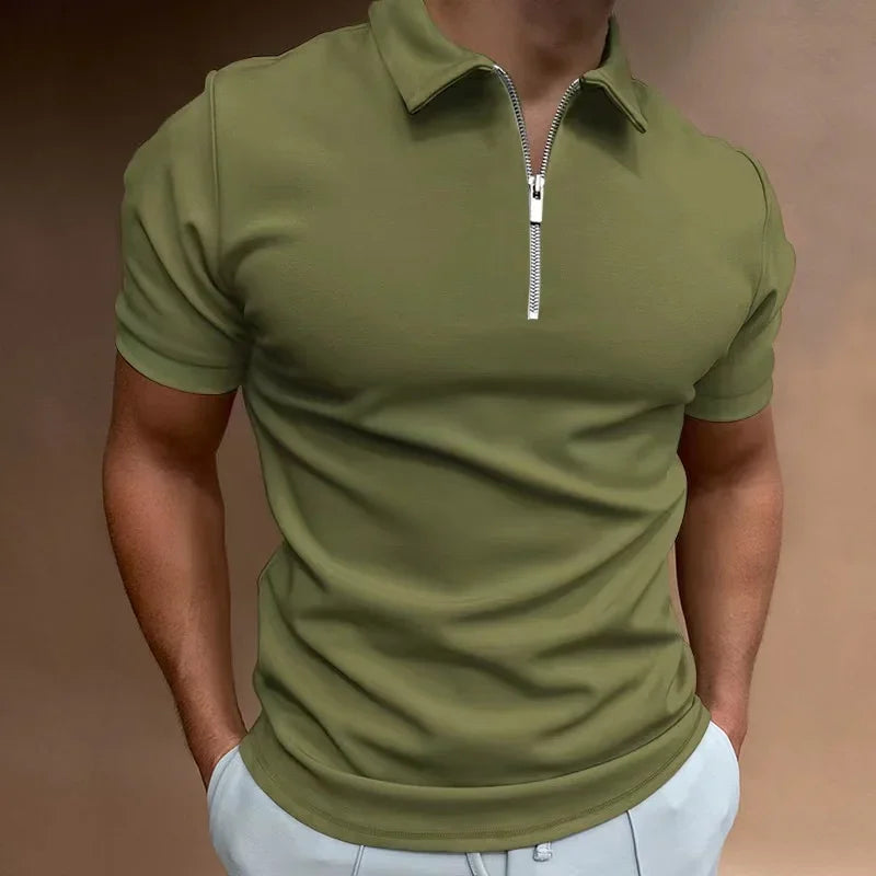 Philip - Polo Halfzip - Confort Moderne - Hommes