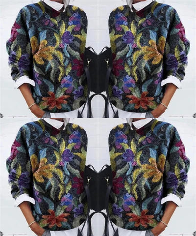 Geneviève - Pull Floral À La Mode