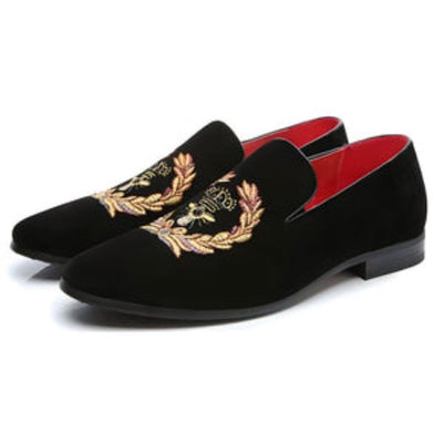 Benedict - Mocassins En Velours Avec Emblème Brodé