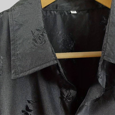 Vance - Chemise en Satin à Fleurs - Style Luxueux - Hommes