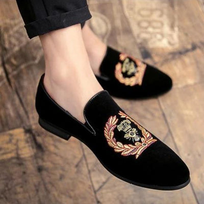 Benedict - Mocassins En Velours Avec Emblème Brodé