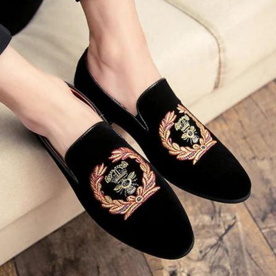 Benedict - Mocassins En Velours Avec Emblème Brodé