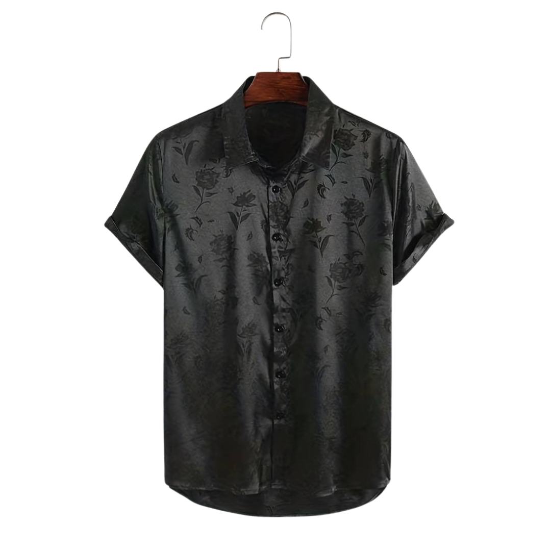 Vance - Chemise en Satin à Fleurs - Style Luxueux - Hommes