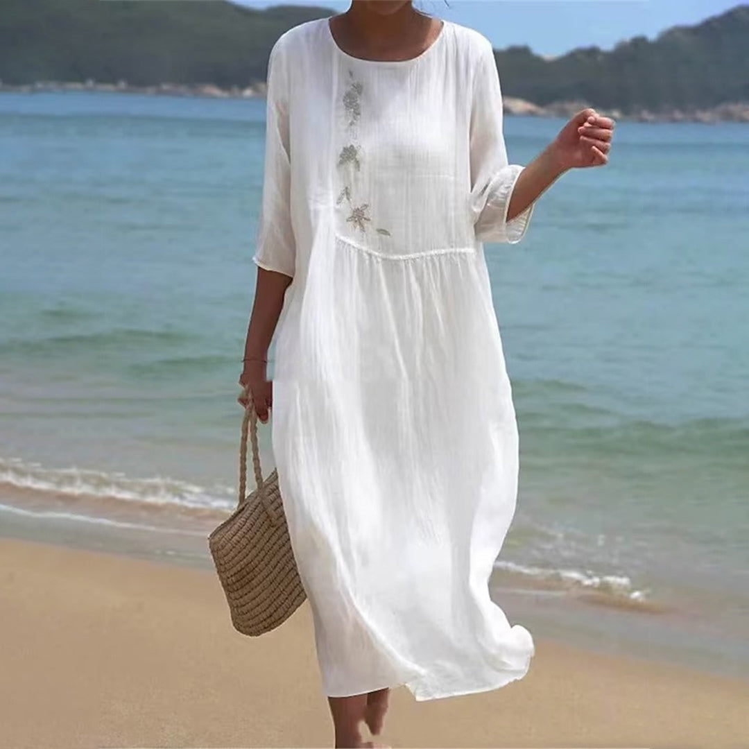 Célestine - Robe D'Été Blanche Avec Coupe Fluide Et Allure Romantique
