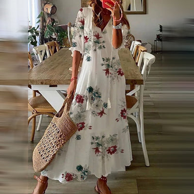 Capucine™ – Maxi-robe Boho avec un charme rétro élégant
