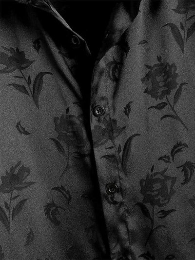 Vance - Chemise en Satin à Fleurs - Style Luxueux - Hommes