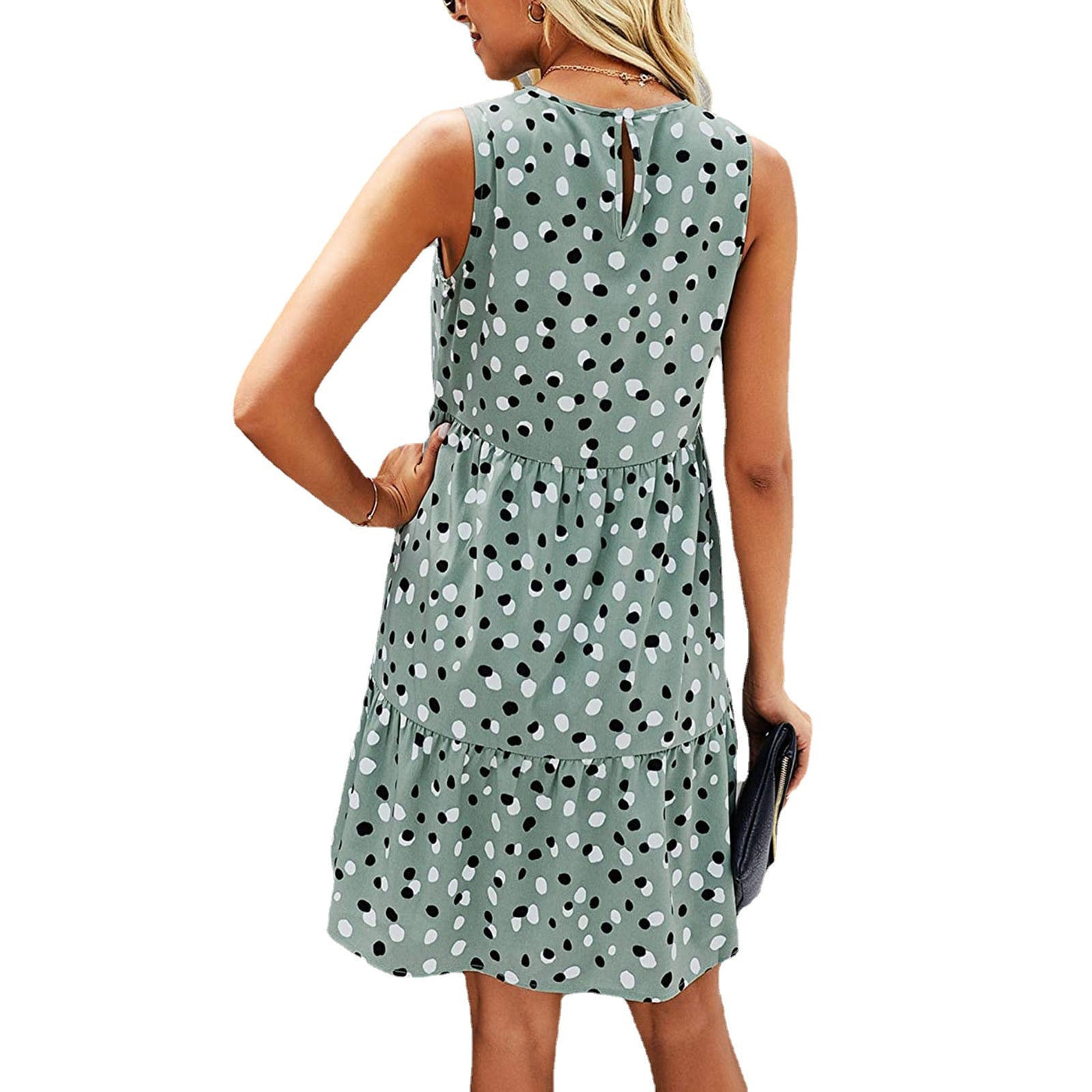Mieka - Robe à pois ludique - Sans manches et en A - Femmes