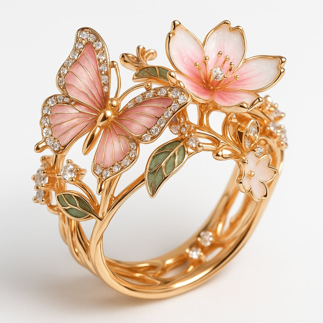 Bague Zirkonia Papillon Natur Ljus