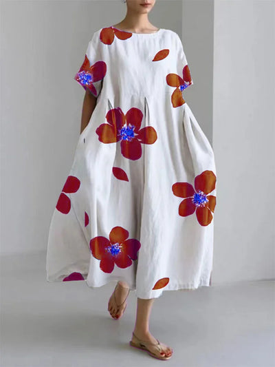 Paloma - Robe Décontractée Et Ample À Col Rond Et Imprimé Floral