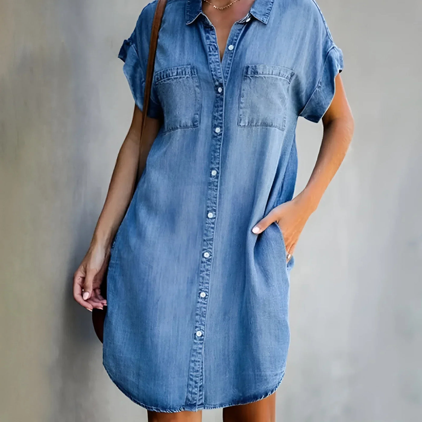 Bruna - Robe chemise décontractée avec fermeture à boutons