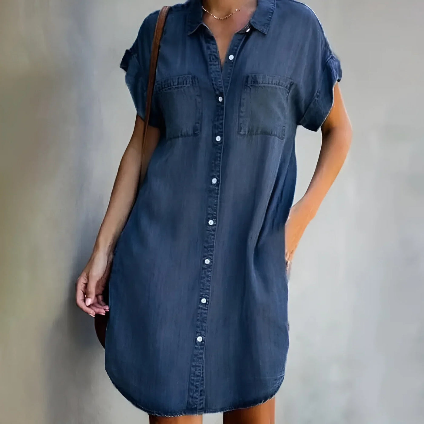 Bruna - Robe chemise décontractée avec fermeture à boutons