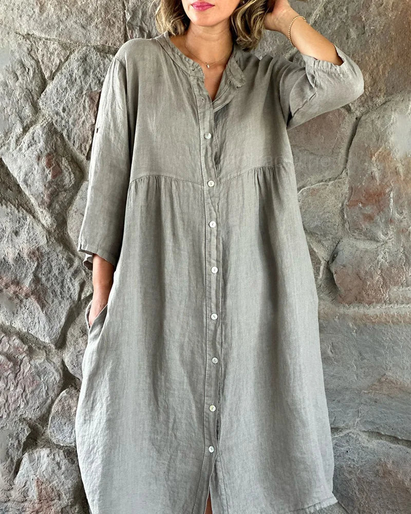 Camille - Robe Chemise Ample En Coton Et Lin