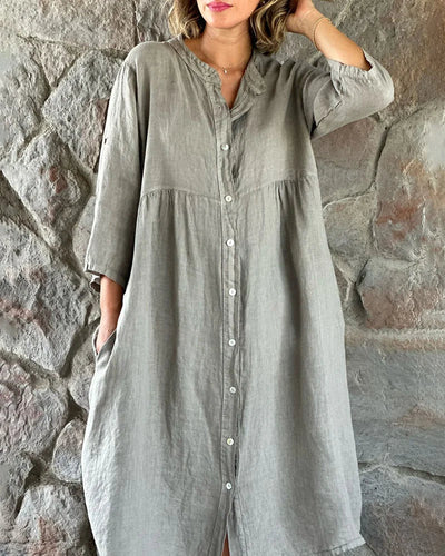 Camille - Robe Chemise Ample En Coton Et Lin