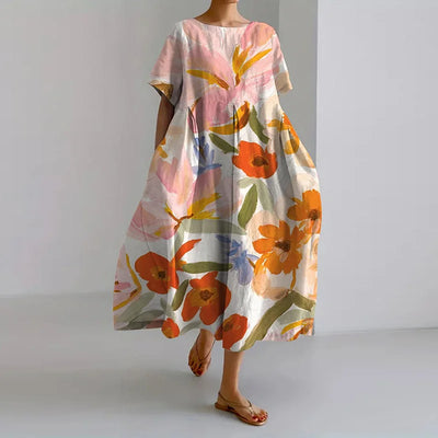 ISLA™ - Robe d'été à décolleté en V avec motif floral -