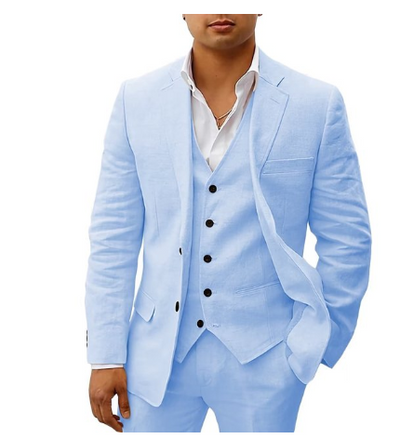 Costume homme élégant 3 pièces – tenue de mariage ou cérémonie estivale