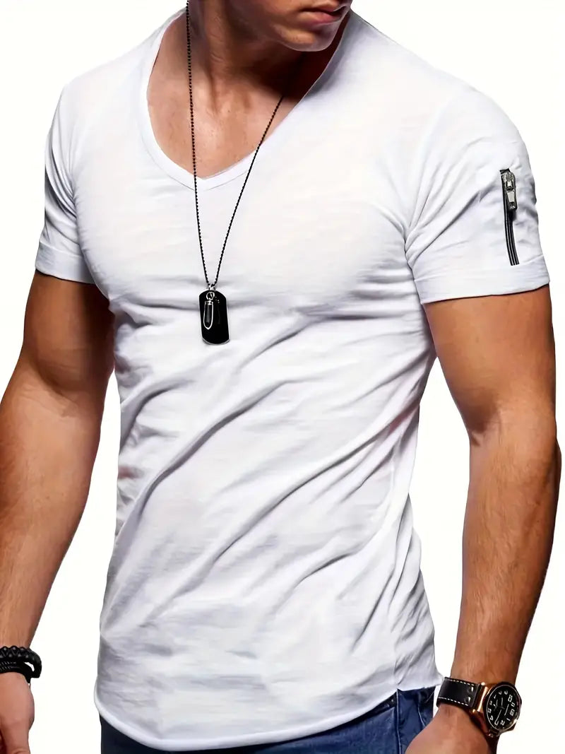 Laurent - T-shirt à col en V - Confortable - Hommes
