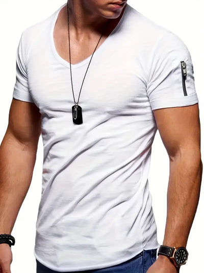 Laurent - T-shirt à col en V - Confortable - Hommes