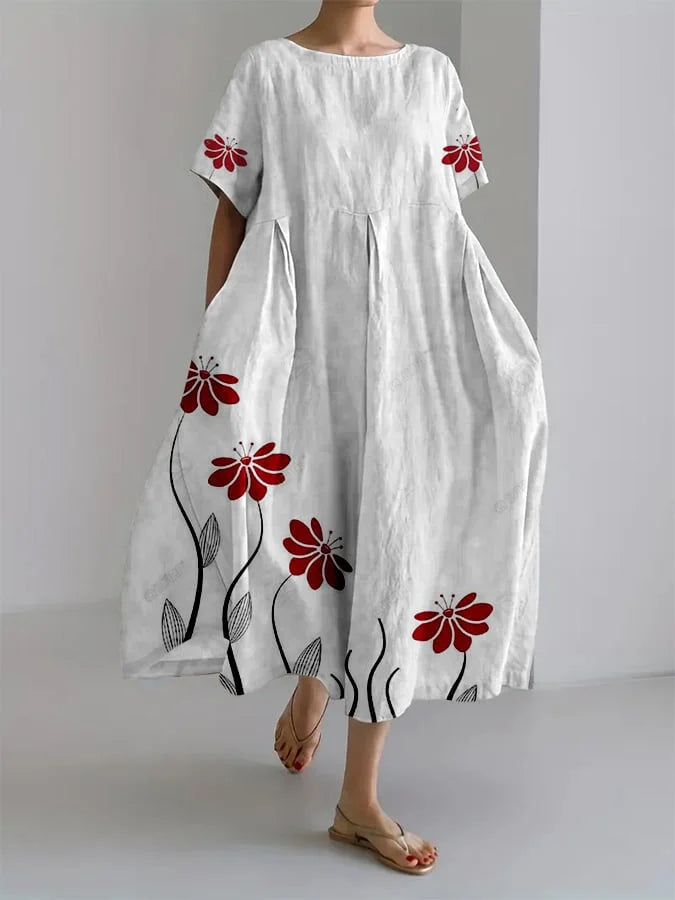 Robe d'été décontractée avec un magnifique imprimé botanique - ROSALIE