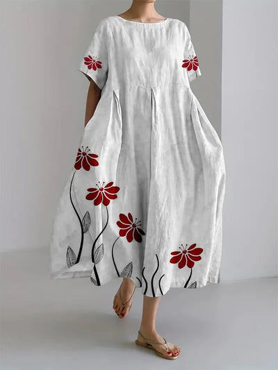 Robe d'été décontractée avec un magnifique imprimé botanique - ROSALIE