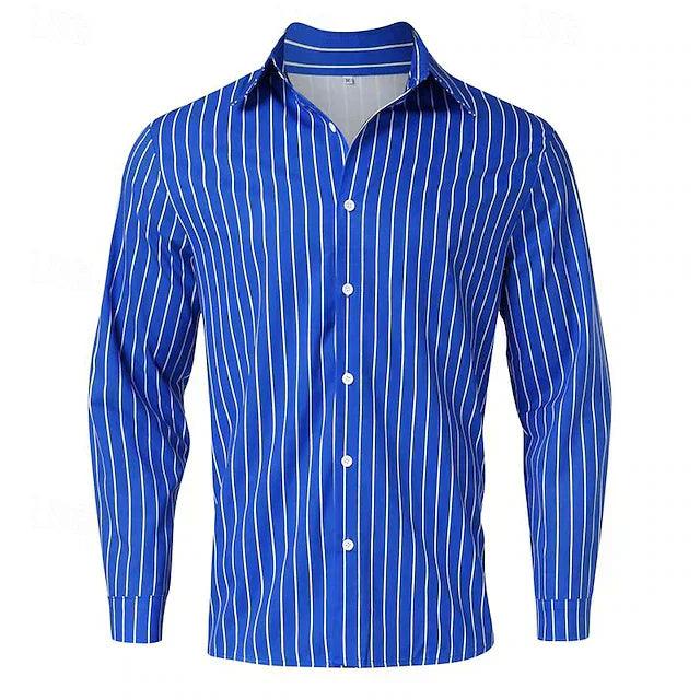 Chemise à manches longues pour hommes - Chemise décontractée en coton pour tous les jours
