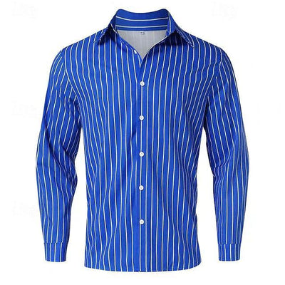 Chemise à manches longues pour hommes - Chemise décontractée en coton pour tous les jours