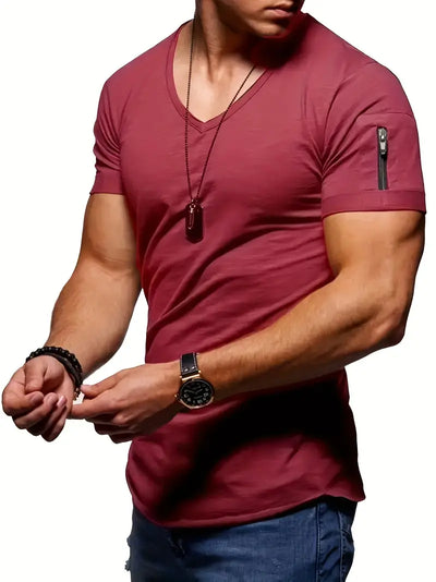 Laurent - T-shirt à col en V - Confortable - Hommes