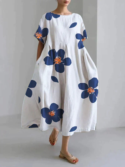 Paloma - Robe Décontractée Et Ample À Col Rond Et Imprimé Floral