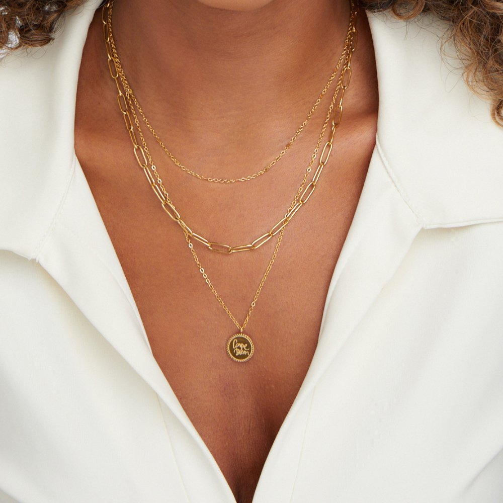 Collier Médaillon à Couches