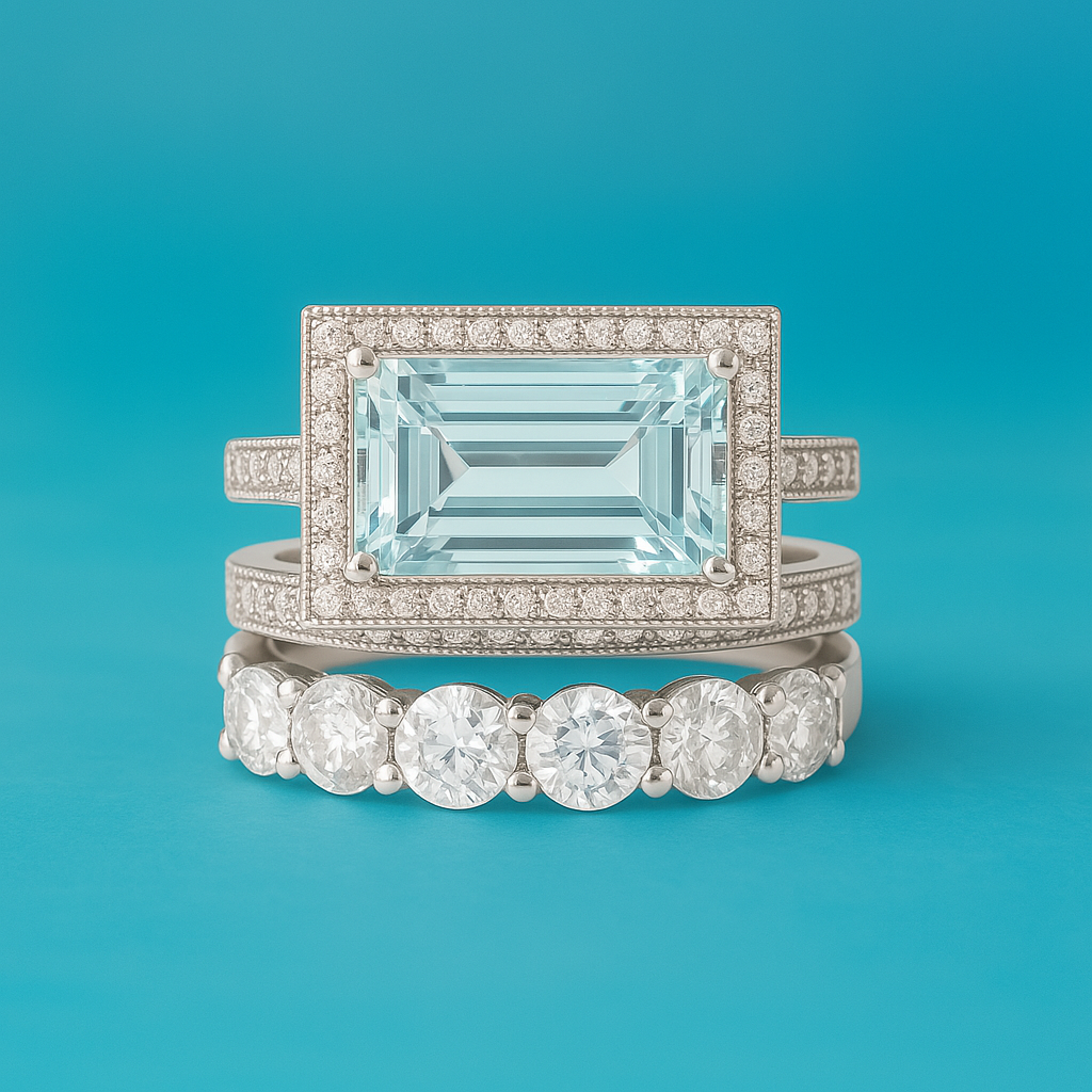 Bague Vintage en Argent avec Verre Turquoise