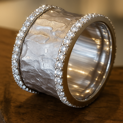 Bague en Zirconia Argenté Vintage