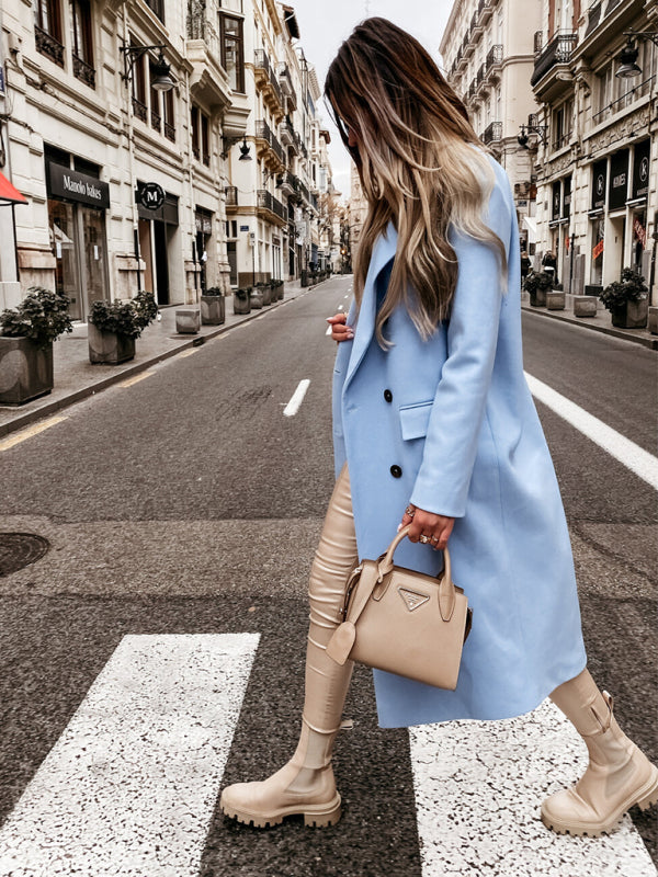 Charlotte – Manteau Long Classique Pour Femme Avec Boutons Doubles
