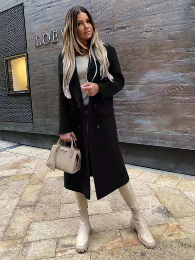 Charlotte – Manteau Long Classique Pour Femme Avec Boutons Doubles