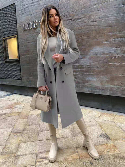 Charlotte – Manteau Long Classique Pour Femme Avec Boutons Doubles