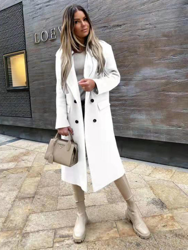Charlotte – Manteau Long Classique Pour Femme Avec Boutons Doubles