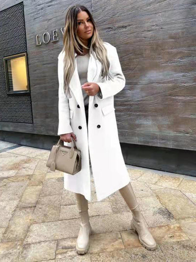 Charlotte – Manteau Long Classique Pour Femme Avec Boutons Doubles