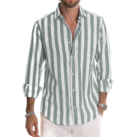 Reece - Chemise en Coton Rayé - Intemporel - Hommes