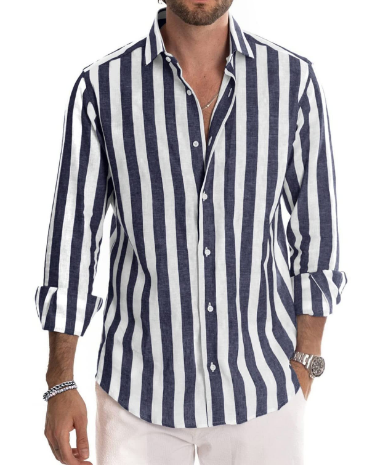 Reece - Chemise en Coton Rayé - Intemporel - Hommes