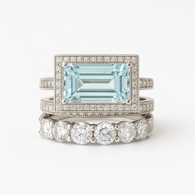 Bague Vintage en Argent avec Verre Turquoise
