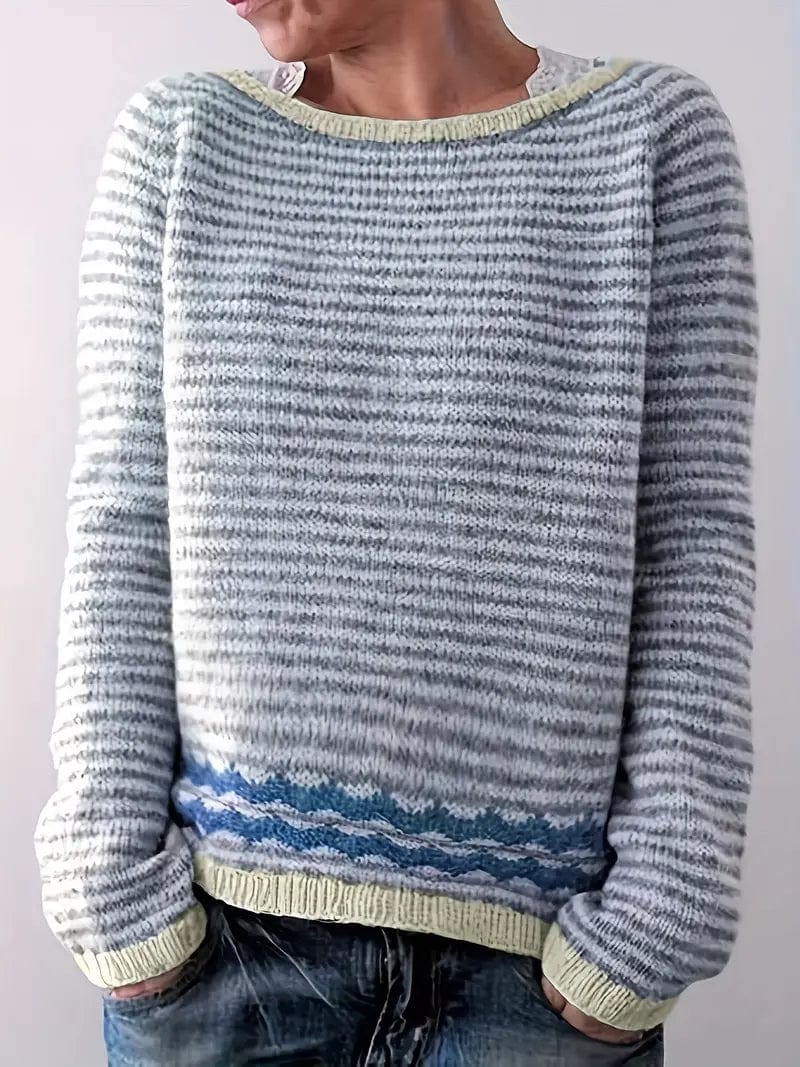 Fleur – Pull Rayé Pour Femme, Parfait Pour Un Look Décontracté