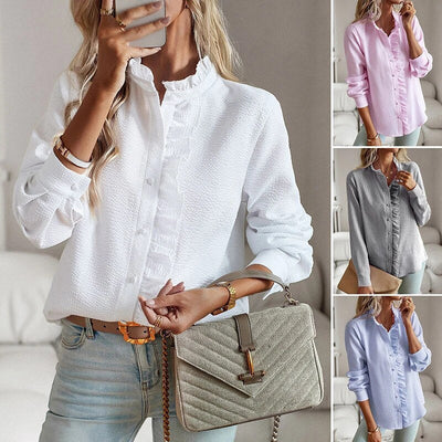 Edith | Blouse élégante avec des volants romantiques