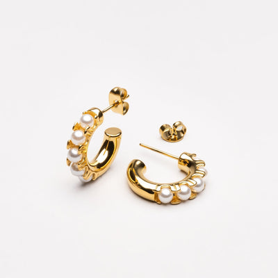 Mini Boucles d’Oreilles Huggies avec Perles