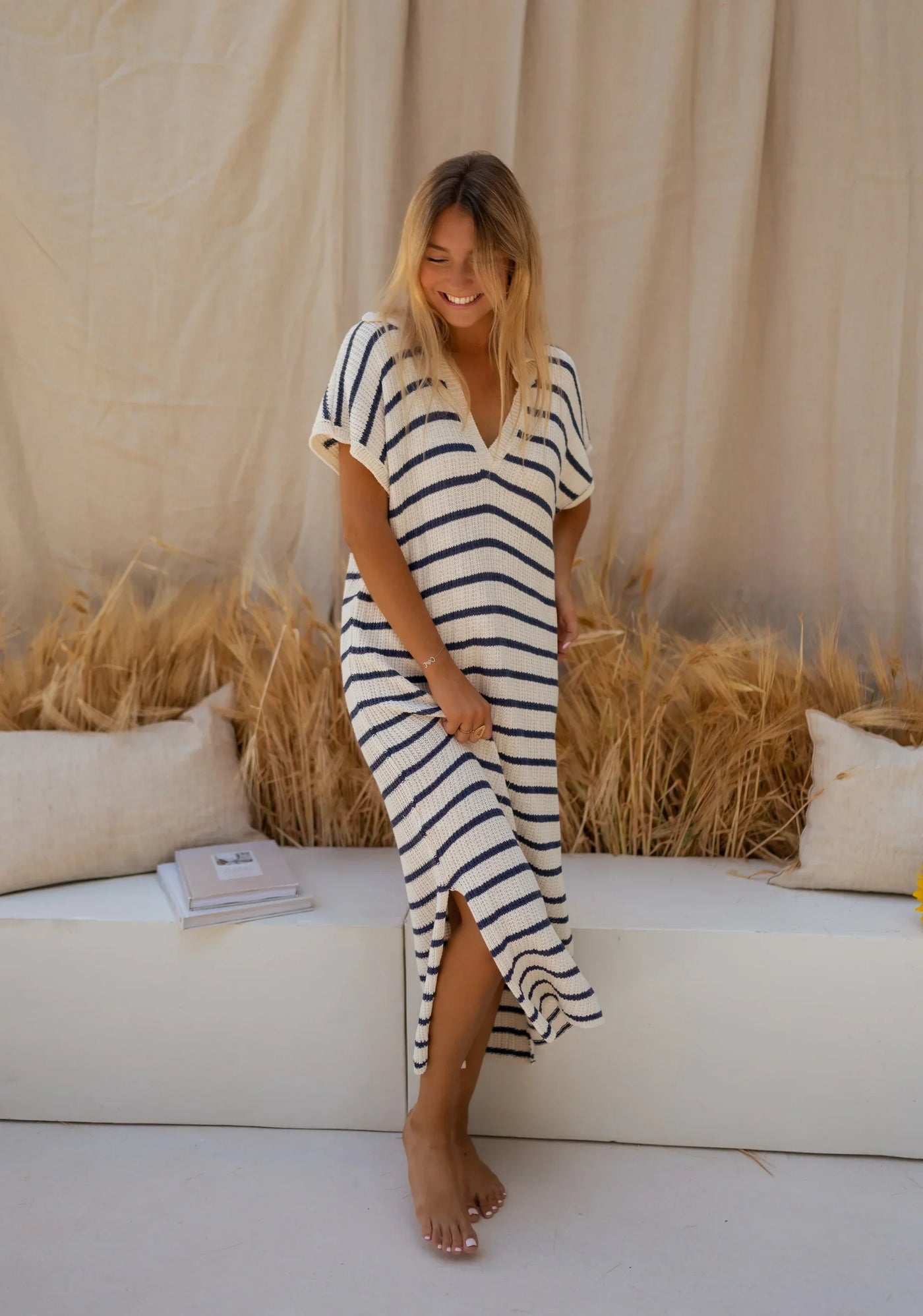SOPHIA™ | LA ROBE TRICOTÉE À RAYURES