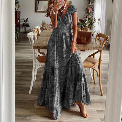 Boutique - Robe Longue Près De La Taille Style Bohème