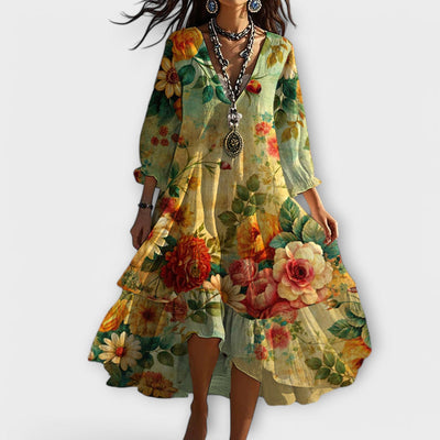 Shanae – Robe Midi Élégante Avec Imprimé Floral