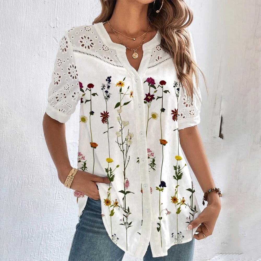 Pascale - Blouse Estivale Fluide Avec Finition Élégante