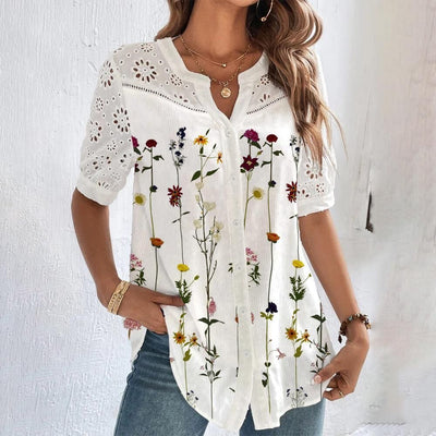 Pascale - Blouse Estivale Fluide Avec Finition Élégante
